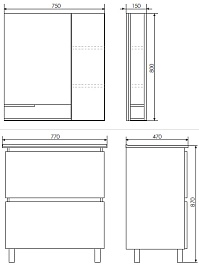 Comforty Мебель для ванной Верона 75 дуб белый – фотография-10